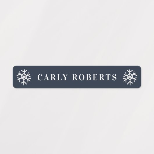 Winter Blue Snowflake Kinder naam Waterbestendige  Labels (Design 1)
