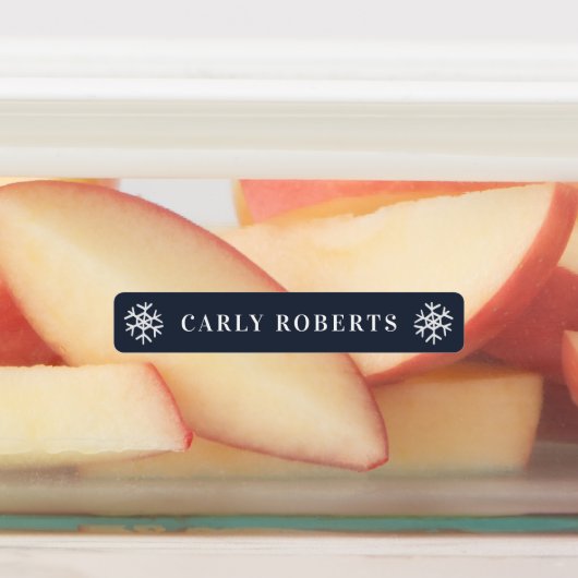 Winter Blue Snowflake Kinder naam Waterbestendige Labels (Aangebracht)