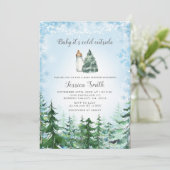 Winter Blue Snowflake Koud Buiten Baby shower Kaart (Staand voorkant)