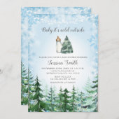 Winter Blue Snowflake Koud Buiten Baby shower Kaart (Voorkant / Achterkant)