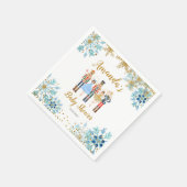 Winter Blue Snowflake Notenkraker Papier servetten (Hoek)