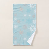Winter Blue Snowflake Pattern Bad Handdoek (Handdoek)