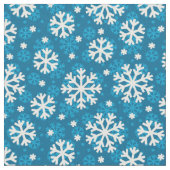 Winter Blue Snowflake Pattern Stof (Close Up)