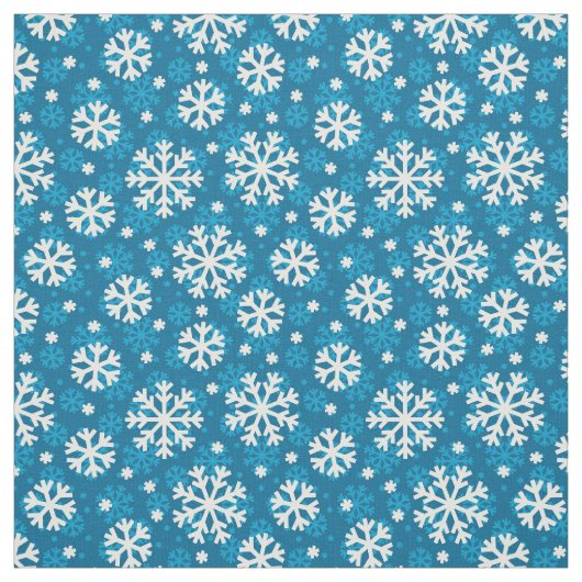 Winter Blue Snowflake Pattern Stof (Swatch)