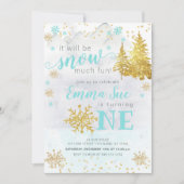 Winter Blue Snowflake Snow Veel plezier gedag Kaart (Voorkant)