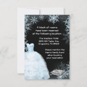 Winter Blue Snowflake Sweet Sixteen Kaart (Achterkant)