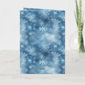 Winter Blue Snowflakes Christmas Red Head Girl Kaart (Achterkant)