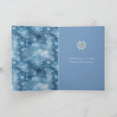 Winter Blue Snowflakes Christmas Red Head Girl Kaart (Binnen)