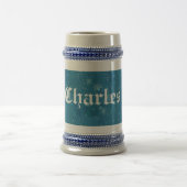 Winter Blue Snowflakes gepersonaliseerd Bierpul (Center)