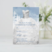 Winter Blue Snowflakes Quinceanera RSVP (Staand voorkant)