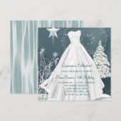 Winter Blue Snowflakes Quinceanera Uitnodigingen (Voorkant / Achterkant)