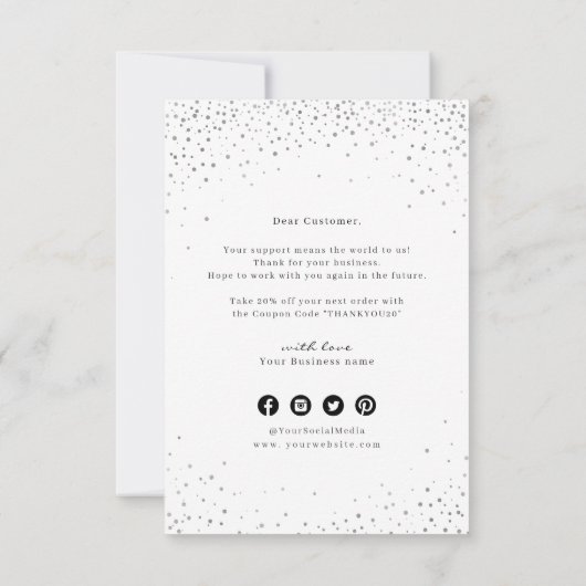 Winter Blue Snowflakes Waterverf Kerstmis Bedankkaart (Achterkant)