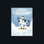 Winter Blue Snowman | Christmas Canvas Afdruk<br><div class="desc">Kerst kunst canvas. Met een winter schattige sneeuwman in de ijsland. Grote muurkunst om te laten zien in de kersttijd. Gemaakt met hoge resolutie vector en / of digitale afbeeldingen voor een professionele afdruk. LET OP: (DIT IS EEN AFDRUK. Alle zazzle product design zijn "prints", tenzij anders vermeld onder "Over...</div>