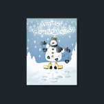 Winter Blue Snowman | Christmas Canvas Afdruk<br><div class="desc">Kerst kunst canvas. Met een winter schattige sneeuwman in de ijsland. Grote muurkunst om te laten zien in de kersttijd. Gemaakt met hoge resolutie vector en / of digitale afbeeldingen voor een professionele afdruk. LET OP: (DIT IS EEN AFDRUK. Alle zazzle product design zijn "prints", tenzij anders vermeld onder "Over...</div>