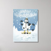 Winter Blue Snowman | Christmas Canvas Afdruk (Voorkant)
