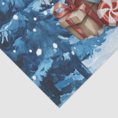 Winter Blue Snowman & Christmas Presents Tissuepapier (Detail)