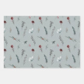 Winter Blue Spruce & Mulled Berries Sage Green Inpakpapier Vel (Voorkant 2)