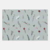 Winter Blue Spruce & Mulled Berries Sage Green Inpakpapier Vel (Voorkant)