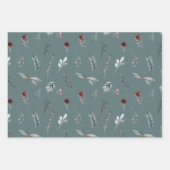 Winter Blue Spruce & Mulled Berries Slate Green Inpakpapier Vel (Voorkant 2)