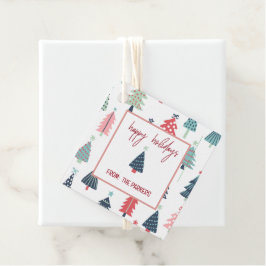 Winter Blue Square Holiday Gift Labels