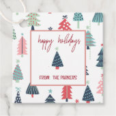 Winter Blue Square Holiday Gift Labels (Voorkant)