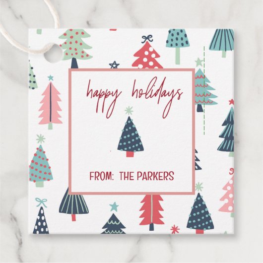 Winter Blue Square Holiday Gift Labels (Voorkant)