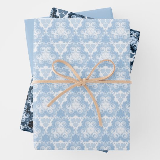 Winter Blue Swirl Inpakpapier Vel (In situ)