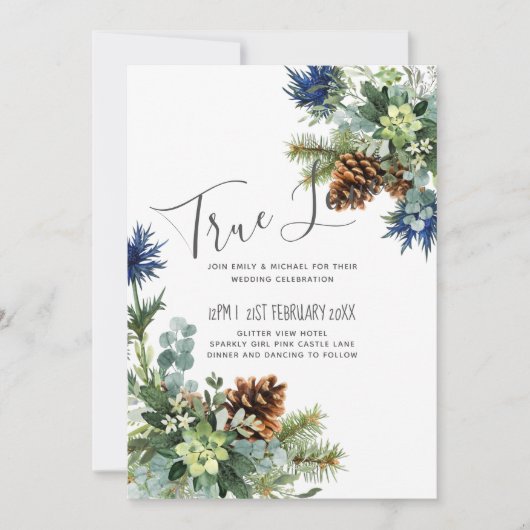 Winter Blue Thistle Eucalyptus Weddenschap Wonderl (Voorkant)