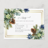 Winter Blue Thistle Eucalyptus Weddenschap Wonderl Briefkaart (Voorkant)