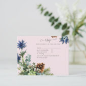 Winter Blue Thistle Eucalyptus Weddenschap Wonderl Briefkaart (Staand voorkant)