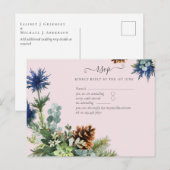 Winter Blue Thistle Eucalyptus Weddenschap Wonderl Briefkaart (Voorkant / Achterkant)