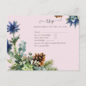Winter Blue Thistle Eucalyptus Weddenschap Wonderl Briefkaart (Voorkant)