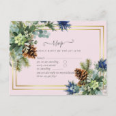 Winter Blue Thistle Eucalyptus Weddenschap Wonderl Briefkaart (Voorkant)
