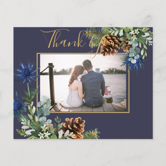 Winter Blue Thistle Eucalyptus Weddenschap Wonderl Flyer (Voorkant)