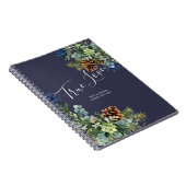 Winter Blue Thistle Eucalyptus Weddenschap Wonderl Notitieboek (Rechterzijde)