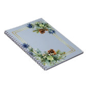 Winter Blue Thistle Eucalyptus Weddenschap Wonderl Notitieboek (Rechterzijde)