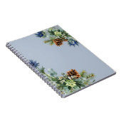 Winter Blue Thistle Eucalyptus Weddenschap Wonderl Notitieboek (Rechterzijde)