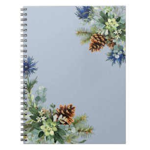 Winter Blue Thistle Eucalyptus Weddenschap Wonderl Notitieboek