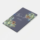 Winter Blue Thistle Eucalyptus Weddenschap Wonderl Post-it® Notes (Schuin)