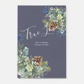 Winter Blue Thistle Eucalyptus Weddenschap Wonderl Post-it® Notes (Voorkant)