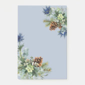 Winter Blue Thistle Eucalyptus Weddenschap Wonderl Post-it® Notes (Voorkant)