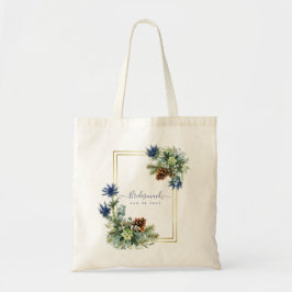 Winter Blue Thistle Eucalyptus Weddenschap Wonderl Tote Bag