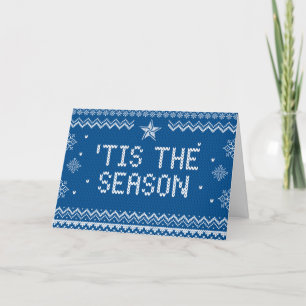 Winter Blue 'Tis het seizoen gevouwen Wenskaart Kaart