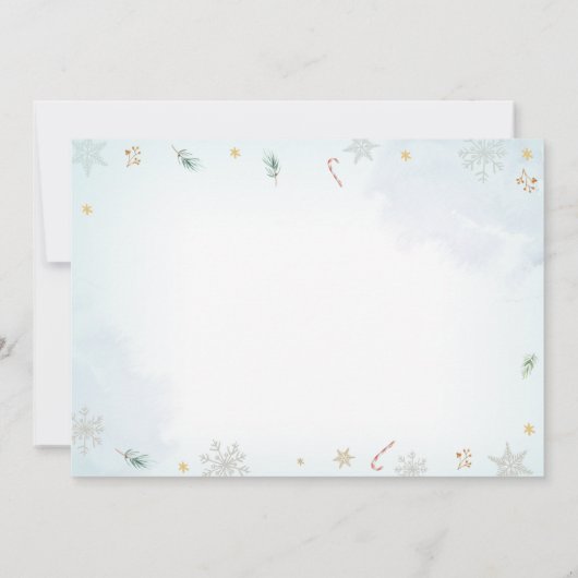 Winter Blue Truck Snow Fun Boy First Birthday Kaart (Achterkant)