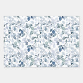 Winter Blue Waterverf Gift Wrap Set Inpakpapier Vel (Voorkant)