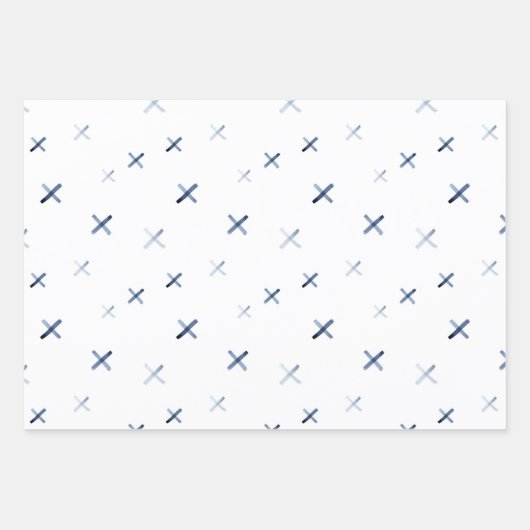 Winter Blue Waterverf Gift Wrap Set Inpakpapier Vel (Voorkant 3)