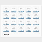 'Winter Blue Waterverf Pine Trees' Adresetiketten Vierkante Sticker (Vel)