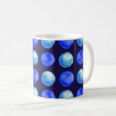 Winter Blue Waterverf Stip Pattern Koffiemok (Voorkant rechts)
