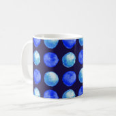 Winter Blue Waterverf Stip Pattern Koffiemok (Voorkant links)