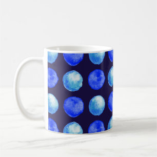 Winter Blue Waterverf Stip Pattern Koffiemok